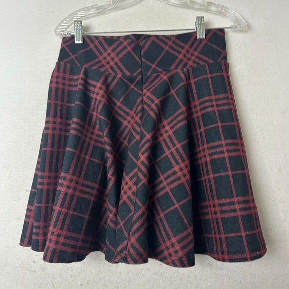 Tartan Plaid Mini Skirt w/shorts Red Black Grunge Y2K Punk  size Medium - Picture 3 of 5